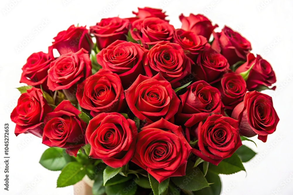 Fresh lush bouquet of red roses isolated on white Fresh lush bouquet of red roses isolated on white