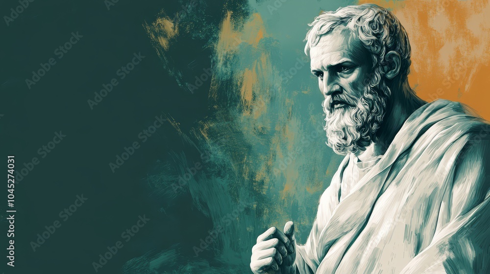 Obraz premium Portrait of an Ancient Philosopher in Modern Artistic Style