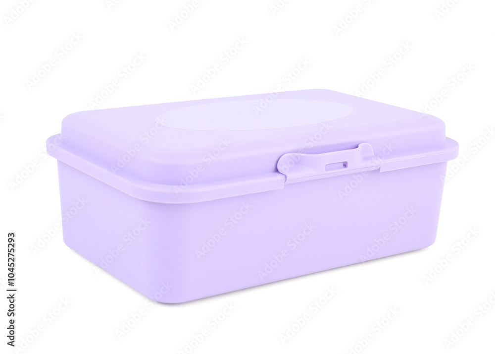 One plastic lunch box isolated on white One plastic lunch box isolated on white