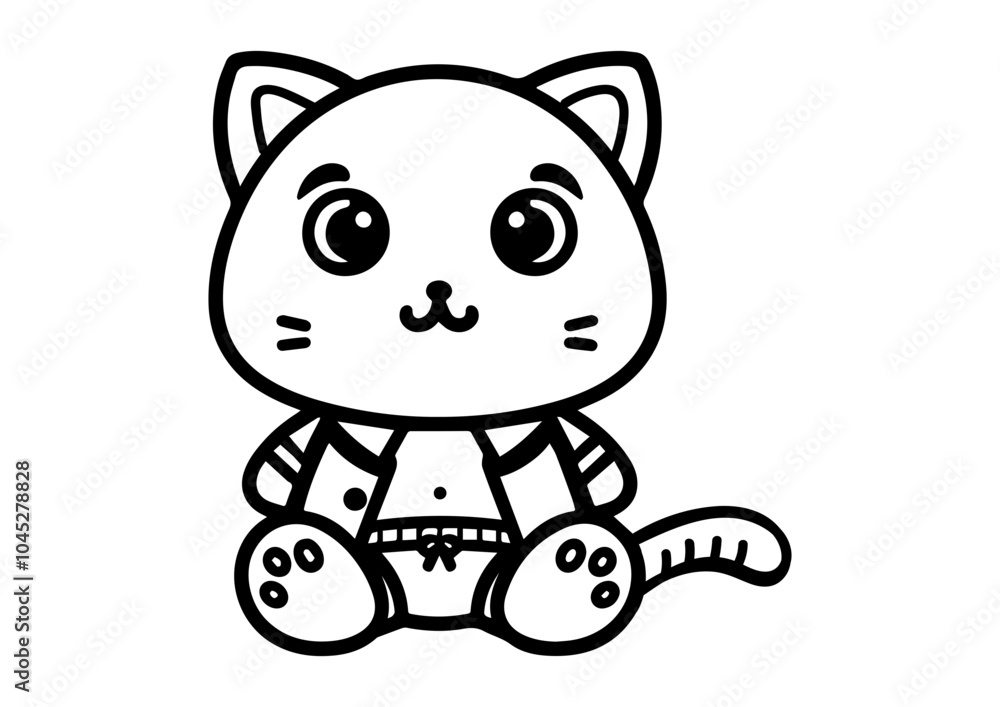 Fototapeta premium Cat Line Art Coloring Pages