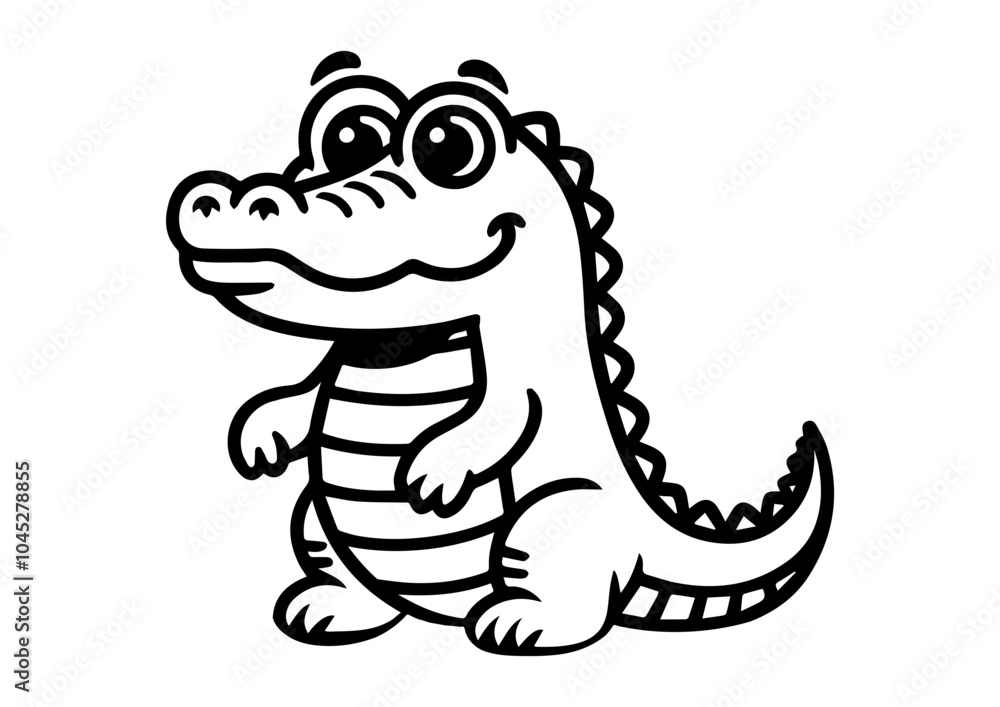 Fototapeta premium Alligator Line Art Coloring Pages