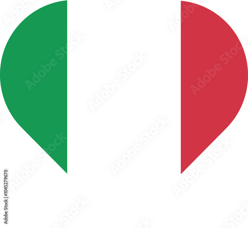 Free Download Heart shaped national flag of the European country of ITALY - GFXLoad