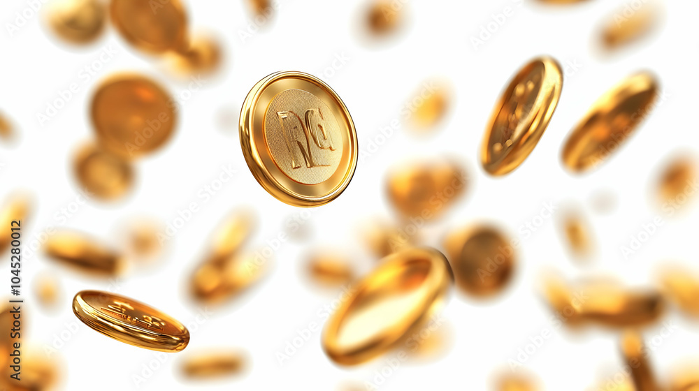3D Flying Golden Magnets Attracting Coins Wealth Investment Concept Icon Isolated White Background Dynamic Composition Gleaming Elements Catching Eye Visual Representation 3D Flying Golden Magnets Attracting Coins Wealth Investment Concept Icon Isolated White Background Dynamic Composition Gleaming Elements Catching Eye Visual Representation