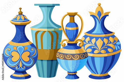 Colored ceramic vases set