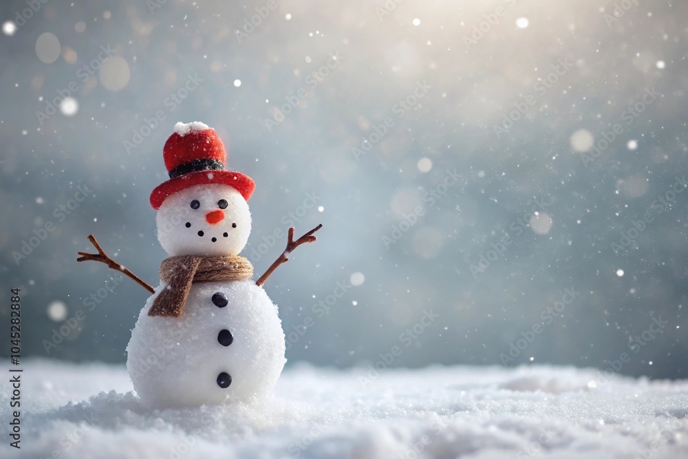 Snowman in a winter snow scene Snowman in a winter snow scene