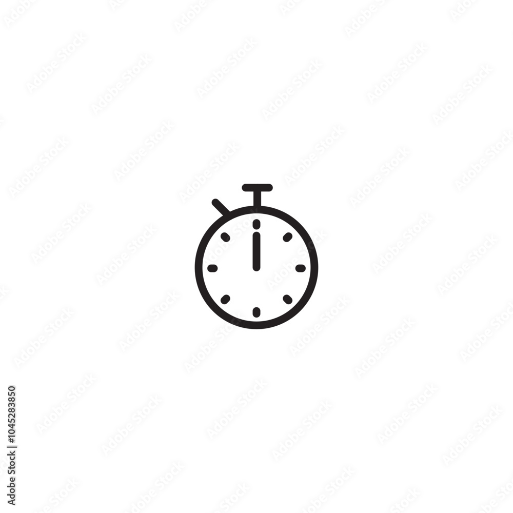 Stopwatch icon. An image of a stopwatch with a dial and a hand indicating time. Editable icon.