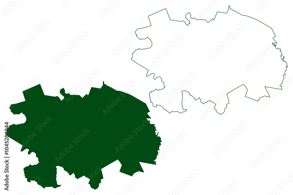 Obraz premium Valle de Zaragoza municipality (Free and Sovereign State of Chihuahua, Mexico, United Mexican States) map vector illustration, scribble sketch Valle de Zaragoza map