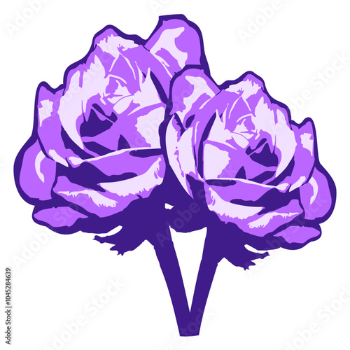 Two Rose Roses 2 Flower Cartoon Comic Design Happy Small Pretty Leaf Beautiful Green Plant Blooming Nature Lover Flowers Gardening Gardeners Thumb Garden Hobby Blooms Blossoms Gardener Leisure Summer
