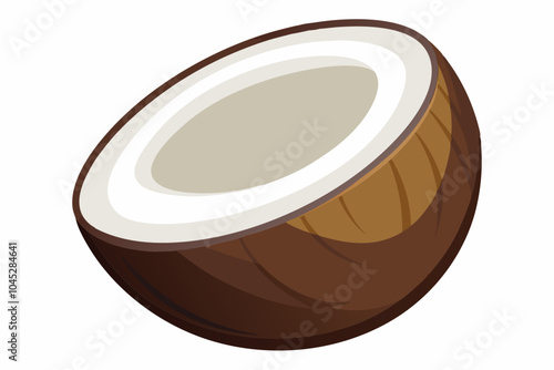 Coconut flat design icon isolated on white background