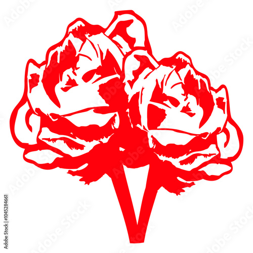 Two Rose Roses 2 Flower Cartoon Comic Design Happy Small Pretty Leaf Beautiful Green Plant Blooming Nature Lover Flowers Gardening Gardeners Thumb Garden Hobby Blooms Blossoms Gardener Leisure Summer