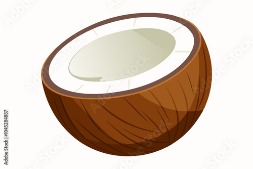 Split the coconut in half