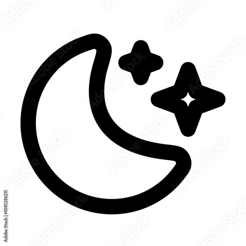 moon,moon icons, moon   icon editable stroke outline icon isolated on white background flat vector illustration. Pixel perfect. 64 x 64.