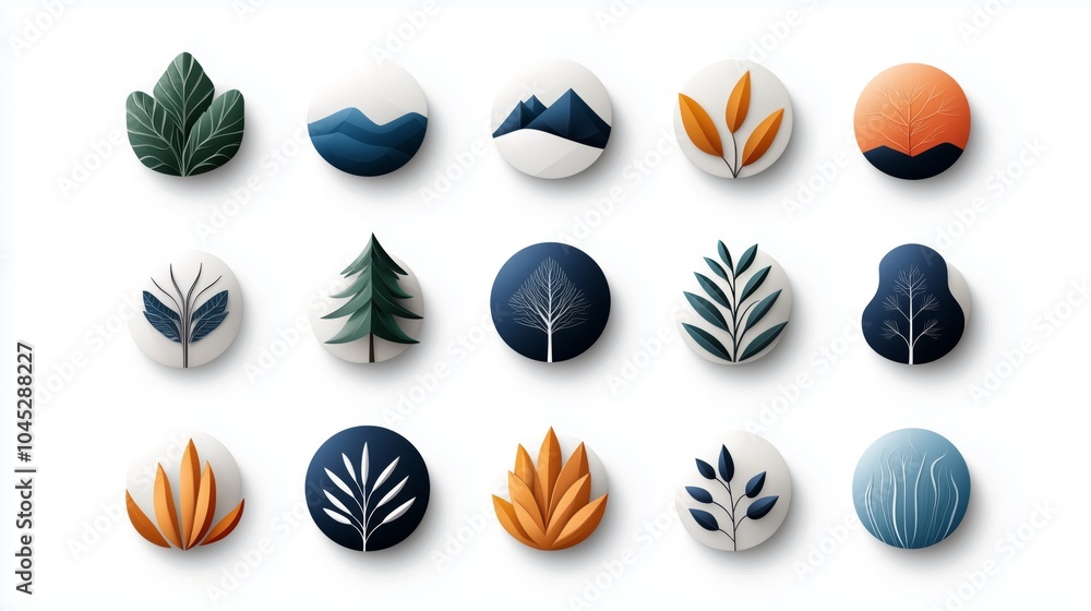 Vector Illustrations of Unique Nature Logos Vector Illustrations of Unique Nature Logos