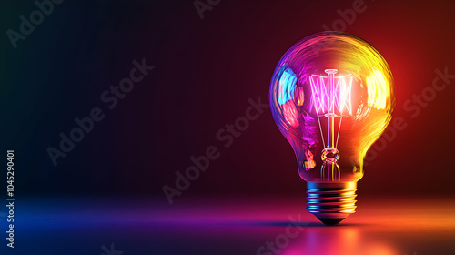 Artistic Lightbulb Design in Vibrant Rainbow Shades Symbolizing Creativity and Innovation