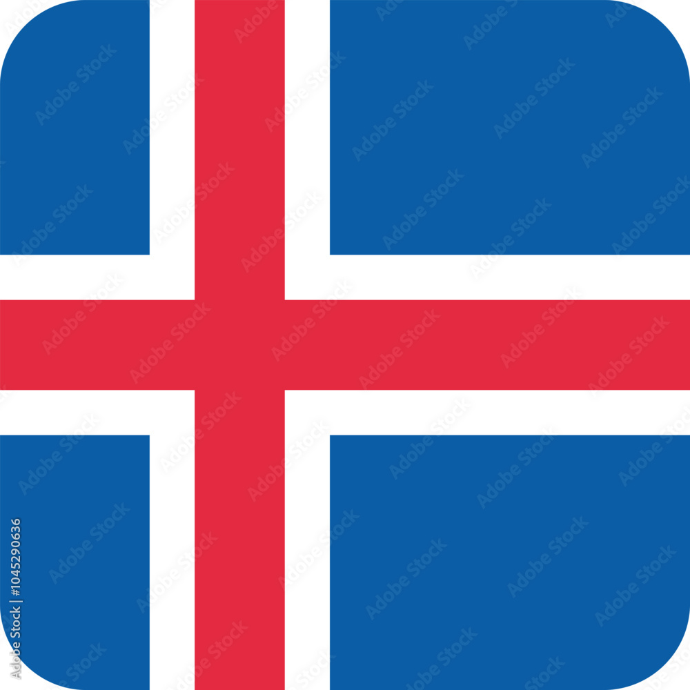 Obraz premium Button shaped national flag of the European country of ICELAND