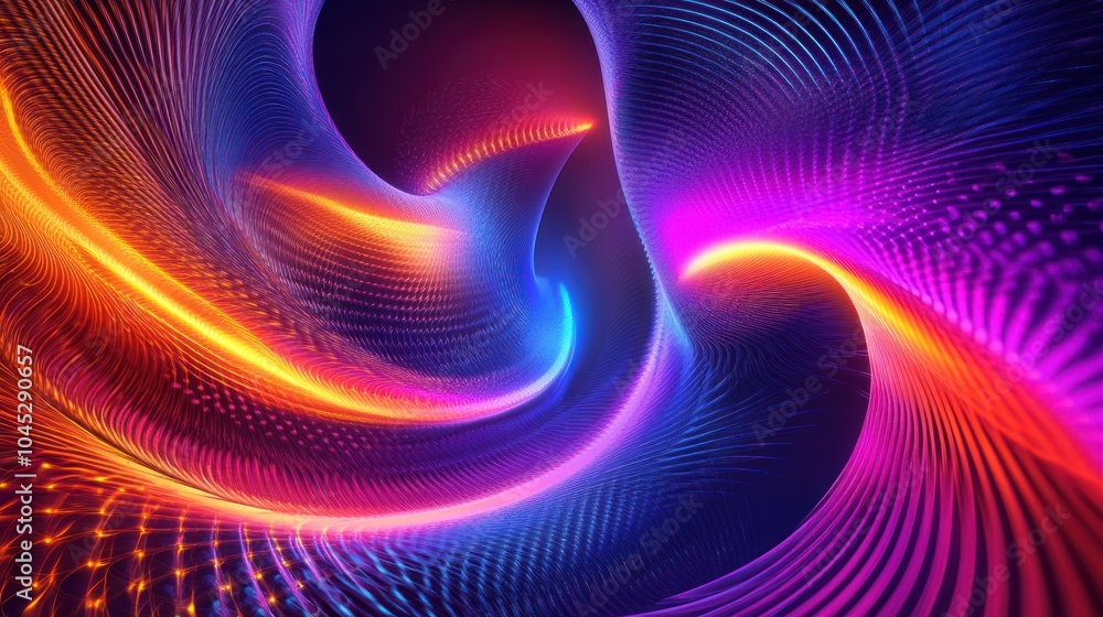 Neon 3D abstract with bold, glowing shapes creating a dynamic, multi-dimensional effect. Neon 3D abstract with bold, glowing shapes creating a dynamic, multi-dimensional effect.