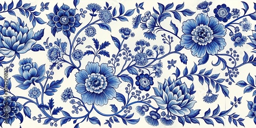 Chinoiserie pattern with floral motif