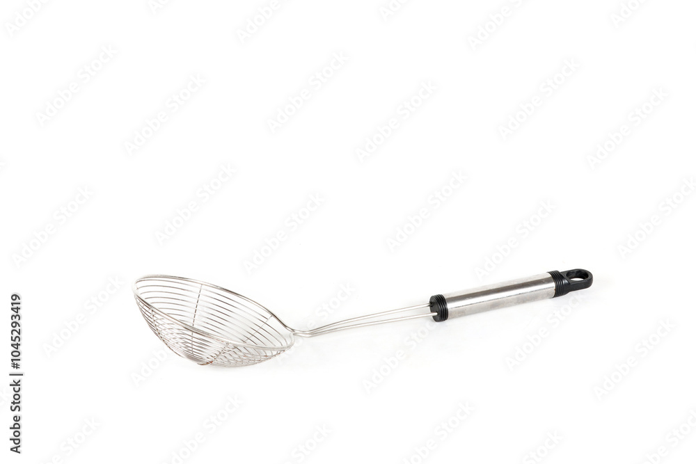 stainless steel strainer on a white background stainless steel strainer on a white background