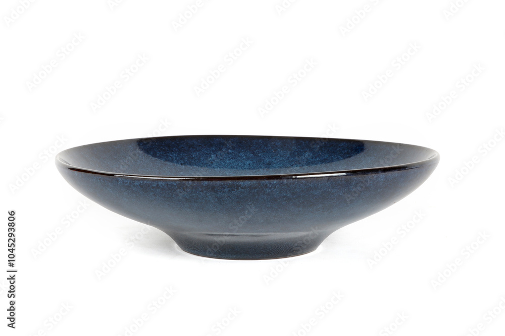 modern empty blue dish isolated on white background . elegant plate modern empty blue dish isolated on white background . elegant plate