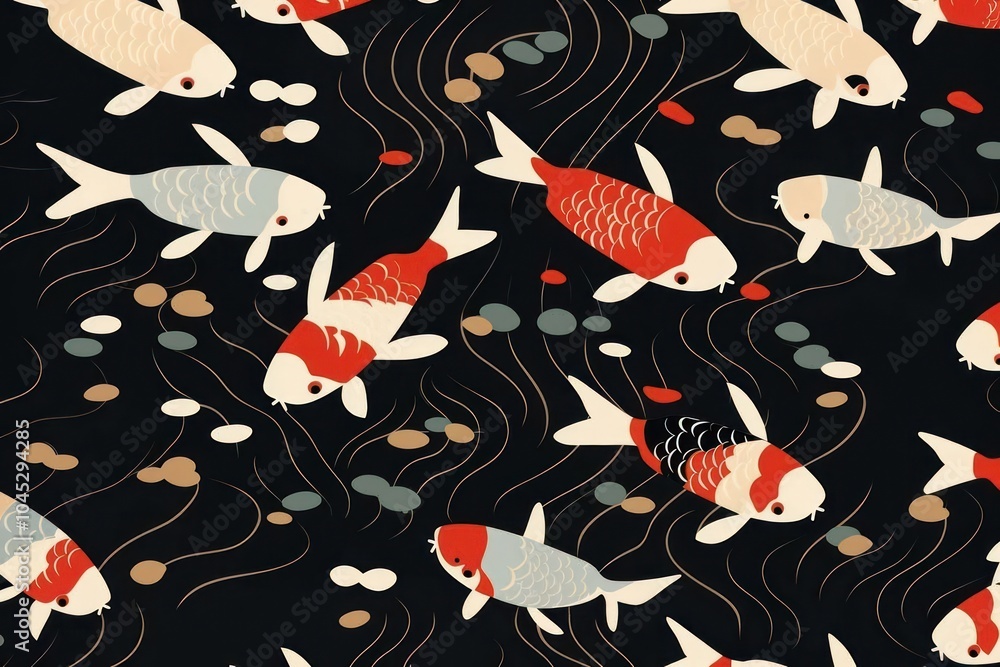 Geometric Koi fish pattern koi backgrounds animal. Geometric Koi fish pattern koi backgrounds animal.