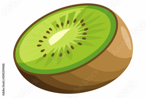 Beautiful fruit kiwi vector art illustration