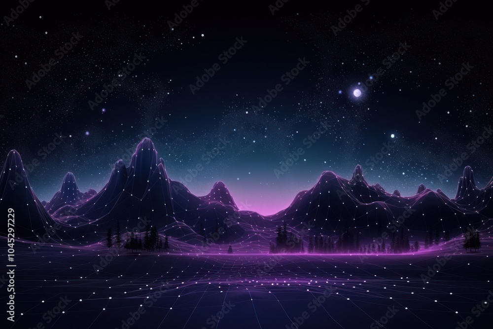 Fototapeta premium Landscape astronomy panoramic outdoors.