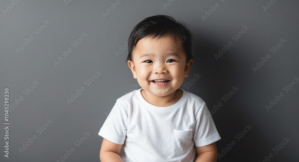 southeast asian toddler boy black background wearing plain white tshirt smiling happy portrait southeast asian toddler boy black background wearing plain white tshirt smiling happy portrait