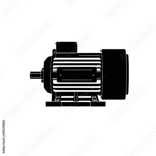 A black and white illustration of an electric motor