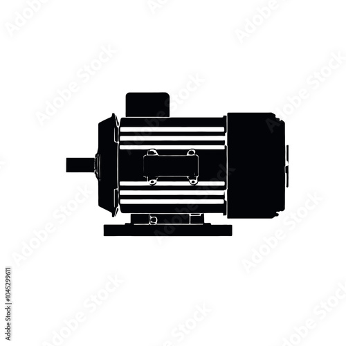 A black and white illustration of an electric motor