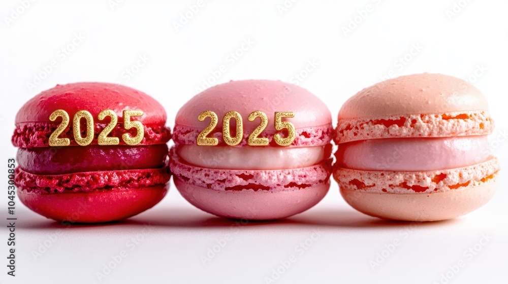 Pink and red Valentine macarons with Pink and red Valentine macarons with