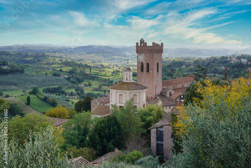 The Tuscan landscape seen from the small town of San Miniato. photo