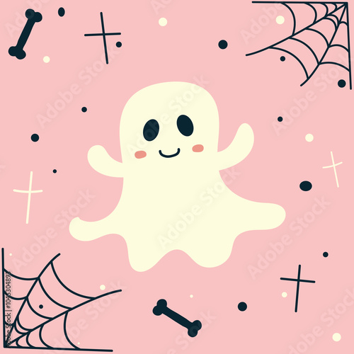 Cute smiling ghost