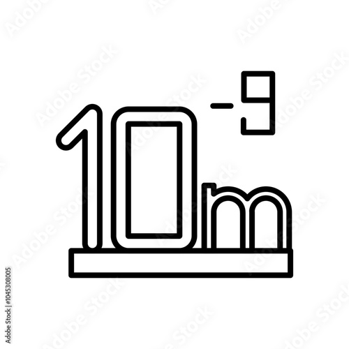 Nano Matter Outline Icon, Vector illustration