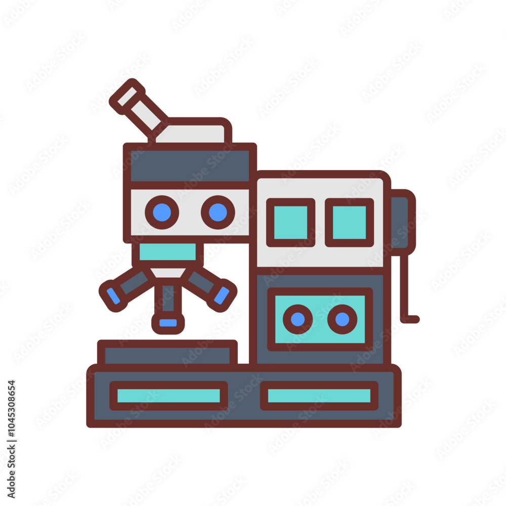 Fototapeta premium Atomic Microscope Filled Icons , Vector illustration