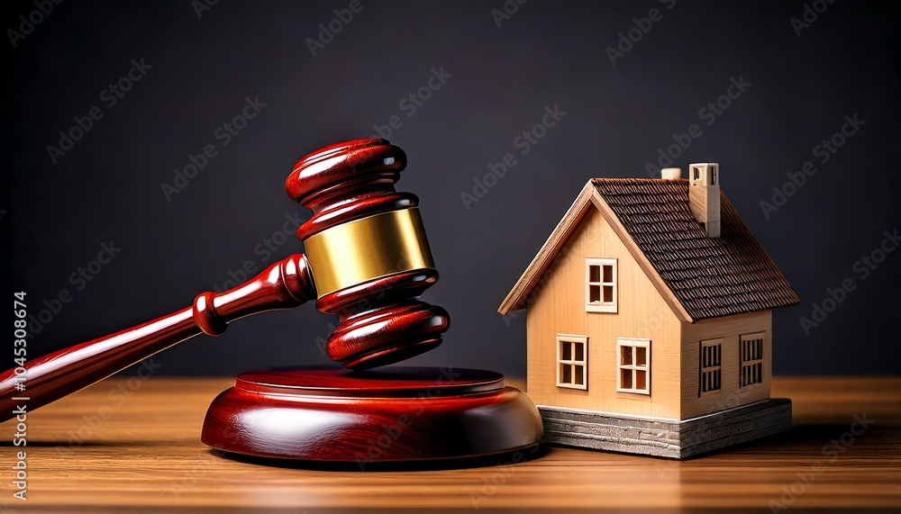 Gavel and house symbolizing legal matters Gavel and house symbolizing legal matters