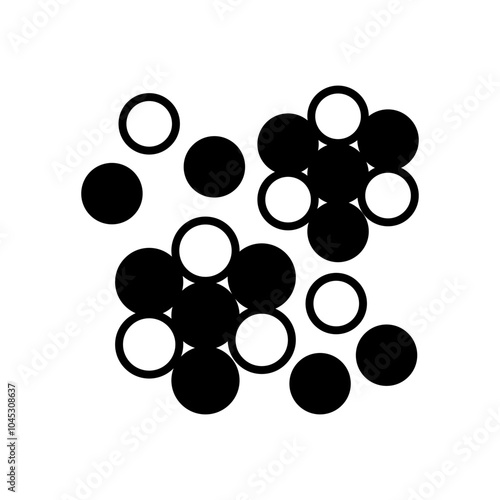 Nano Particles Glyph Icon, Vector illustration