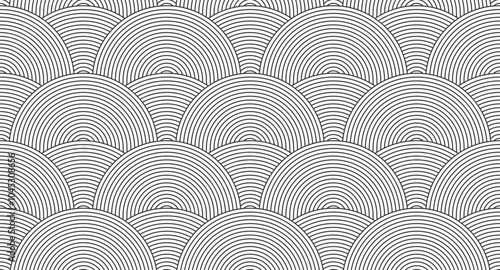 Fish scale abstract line background pattern seamless vector modern graphic decoration, motif ornate tile lace backdrop traditional fabric print, repeated tracery strokes stripe texture image clip art
