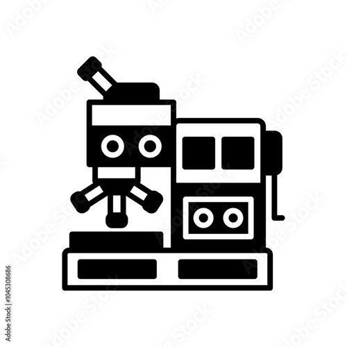 Atomic Microscope Glyph Icon, Vector illustration