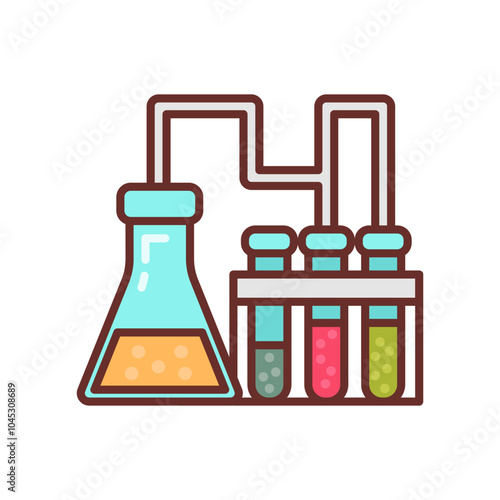 Laboratory Filled Icons , Vector illustration