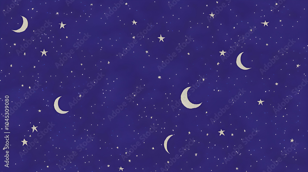 A soft purple background with flat design stars and moons scattered across the canvas, creating a dreamy night sky theme with muted purple tones A soft purple background with flat design stars and moons scattered across the canvas, creating a dreamy night sky theme with muted purple tones