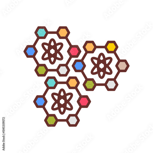 Nano Science Filled Icons , Vector illustration