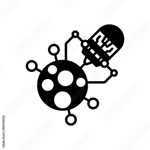 Nanotechnology Glyph Icon, Vector illustration