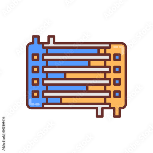 Nano Heat Exchanger Filled Icons , Vector illustration