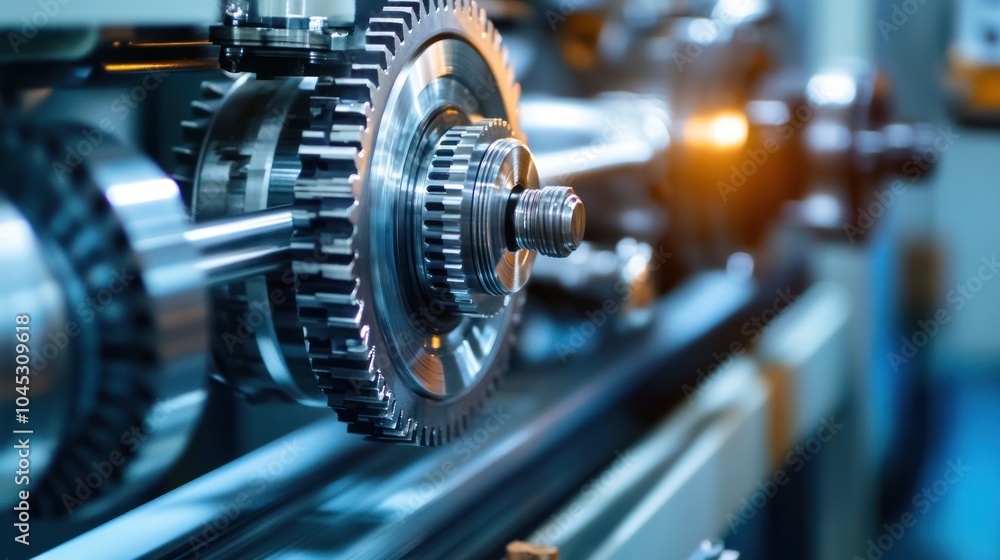 Fototapeta premium Transmission parts production facility, utilizing cutting-edge technology to create high-performance car components.
