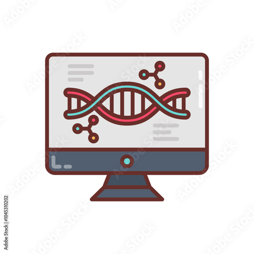 DNA Computing Filled Icons , Vector illustration