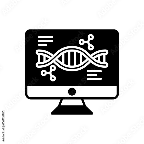 DNA Computing Glyph Icon, Vector illustration
