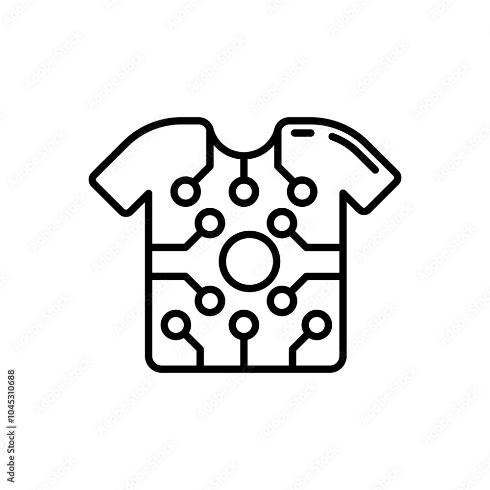 Smart Fabrics Clothing Outline Icon, Vector illustration Smart Fabrics Clothing Outline Icon, Vector illustration