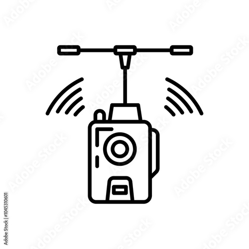 Nano Transmitter Outline Icon, Vector illustration