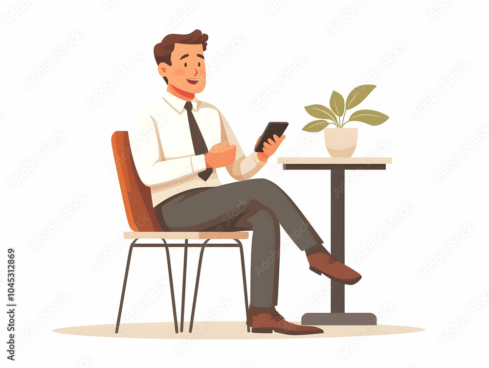 Surprised Businessman Reacting with Delight to Discount Notification on Smartphone in Caf? Candid Expression Vector Illustration, Simple Flat Design for Business and Offers Surprised Businessman Reacting with Delight to Discount Notification on Smartphone in Caf? Candid Expression Vector Illustration, Simple Flat Design for Business and Offers