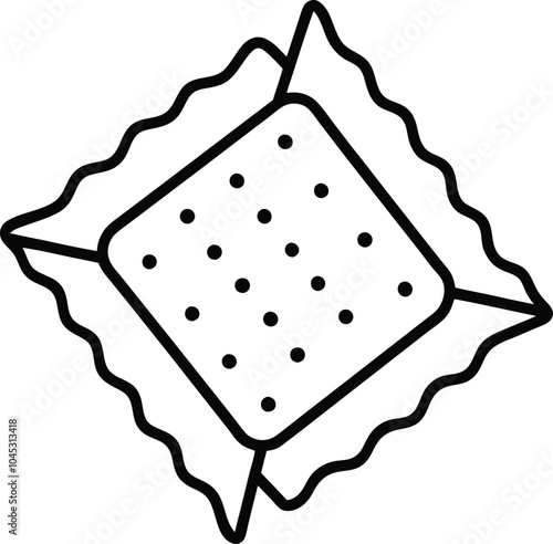 Black and white Cracker icon isolated on white background.